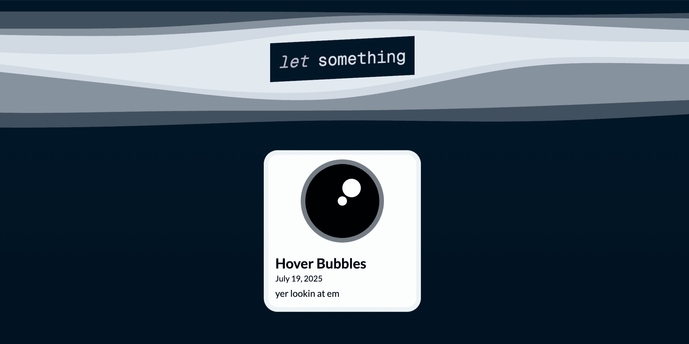 A screenshot of this blog with just one post